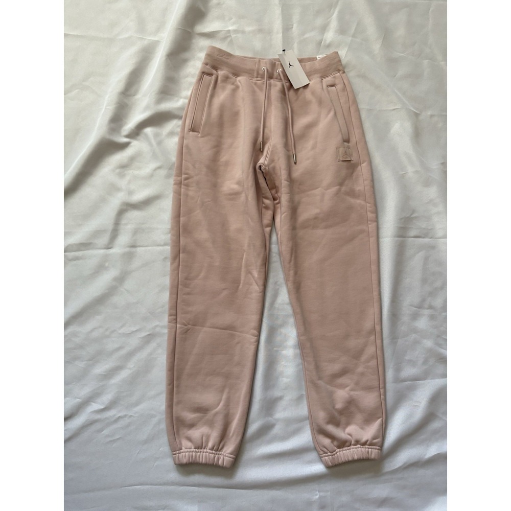 NEW Nike Jordan Flight Fleece Pants Loose Fit Womens Size Small FV7059-601 Mauve